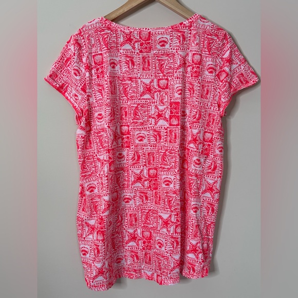 Lilly Pulitzer Etta Top Red Seaside Harbour Size XL - Picture 2 of 7